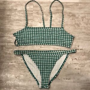 Top Shop Green Gingham Bikini Size 4